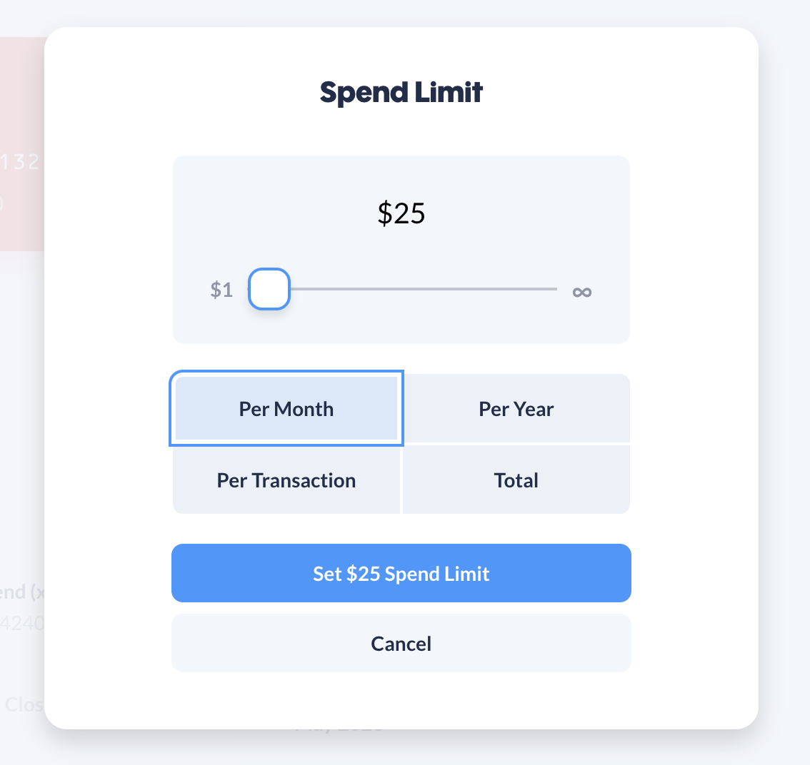 Set a spend limit for every card